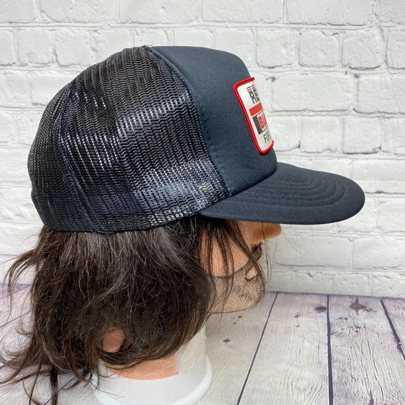 Vintage Trucker Hat Mesh Cap Snapback Black RE BRI Builders Fort McMurray OSFA - Picture 4 of 9